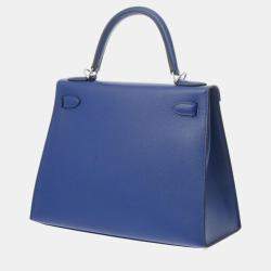 Hermes Blue Electric Togo Leather Kelly 28 Bag