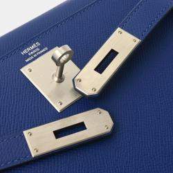 Hermes Blue Electric Togo Leather Kelly 28 Bag