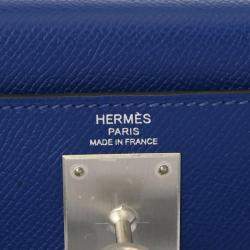 Hermes Blue Electric Togo Leather Kelly 28 Bag