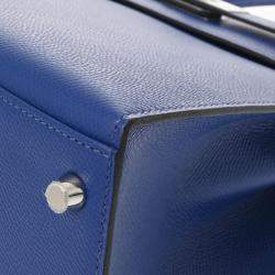 Hermes Blue Electric Togo Leather Kelly 28 Bag