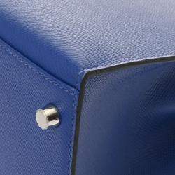 Hermes Blue Electric Togo Leather Kelly 28 Bag