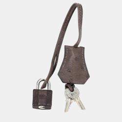 Pre Owned Hermes Ebene Ostrich Leather Birkin 30 Bag