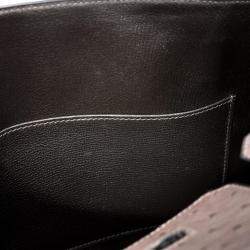 Pre Owned Hermes Ebene Ostrich Leather Birkin 30 Bag