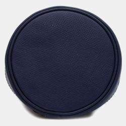 مملوكة مسبقًا Hermes Blue Leather and Silk Sac Soi Cool Bag