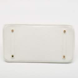 Hermès Blanc Togo Leather Gold Finish Birkin 35 Bag