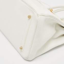 Hermès Blanc Togo Leather Gold Finish Birkin 35 Bag