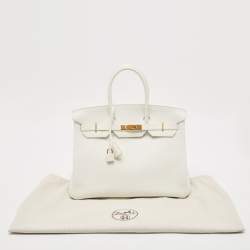 Hermès Blanc Togo Leather Gold Finish Birkin 35 Bag