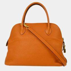 Hermes Orange Taurillon Clemence Leather Bolide 31 Handbag