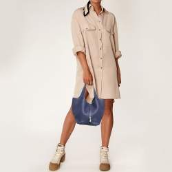 Hermes Bleu Encre/Bleu Zellige Taurillon Clemence Leather Picotin Lock 22 Bag