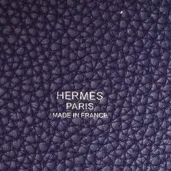 Hermes Bleu Encre/Bleu Zellige Taurillon Clemence Leather Picotin Lock 22 Bag