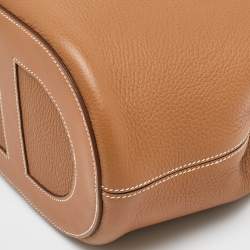 Pre Owned Hermès Gold Taurillon Clemence and Swift Leather In The Loop 23 Bag