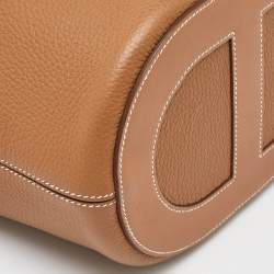 Pre Owned Hermès Gold Taurillon Clemence and Swift Leather In The Loop 23 Bag