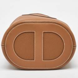 Pre Owned Hermès Gold Taurillon Clemence and Swift Leather In The Loop 23 Bag