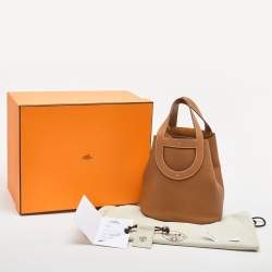 Pre Owned Hermès Gold Taurillon Clemence and Swift Leather In The Loop 23 Bag