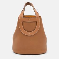 Pre Owned Hermès Gold Taurillon Clemence and Swift Leather In The Loop 23 Bag