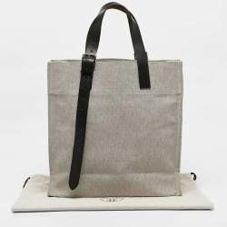 Hermes Vert Cypress/Natural Canvas and Vache Leather Etriviere Tote