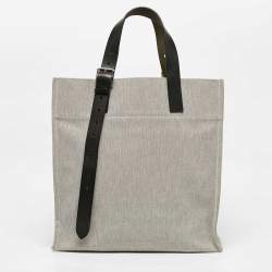 Hermes Vert Cypress/Natural Canvas and Vache Leather Etriviere Tote