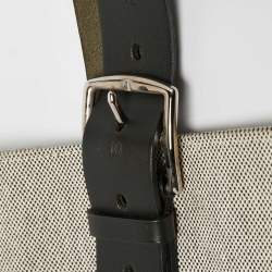 Hermes Vert Cypress/Natural Canvas and Vache Leather Etriviere Tote