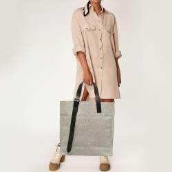 Hermes Vert Cypress/Natural Canvas and Vache Leather Etriviere Tote