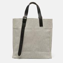 Hermes Vert Cypress/Natural Canvas and Vache Leather Etriviere Tote