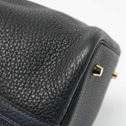 Hermès Bleu Nuit/Noir/Bleu Zanzibar Taurillon Clemence Leather Picotin Lock 22 Bag