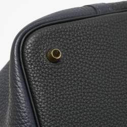Hermès Bleu Nuit/Noir/Bleu Zanzibar Taurillon Clemence Leather Picotin Lock 22 Bag