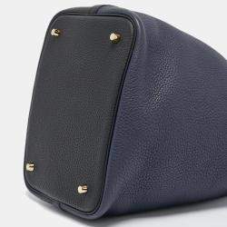Hermès Bleu Nuit/Noir/Bleu Zanzibar Taurillon Clemence Leather Picotin Lock 22 Bag
