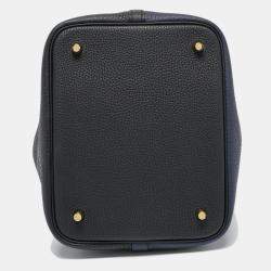 Hermès Bleu Nuit/Noir/Bleu Zanzibar Taurillon Clemence Leather Picotin Lock 22 Bag