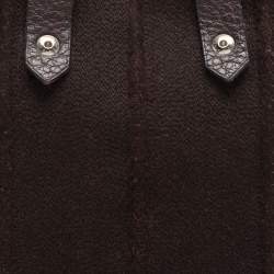 Hermes Dark Brown Leather and Wool Ahmedabad PM Bag