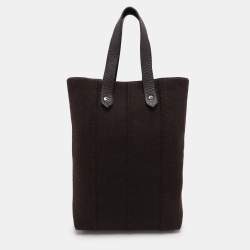 Hermes Dark Brown Leather and Wool Ahmedabad PM Bag