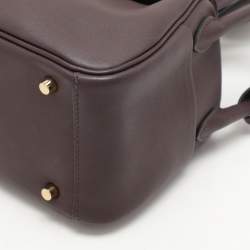 Hermes Rouge Sellier Swift Leather Gold Finish Mini Lindy Shoulder Bag