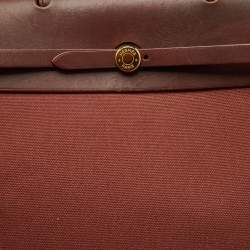 Pre Owned Hermes Rouge H Toile and Leather Herbag Zip 39 Bag