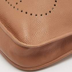 Pre Owned Hermes Gold Taurillon Clemence Leather Evelyne III GM Bag