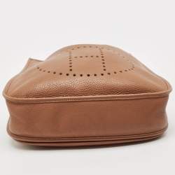 Pre Owned Hermes Gold Taurillon Clemence Leather Evelyne III GM Bag