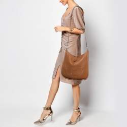 Pre Owned Hermes Gold Taurillon Clemence Leather Evelyne III GM Bag