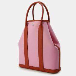 Hermes Pink/Rouge Duchesse Toilet Officer Vache Leather Garden Party 36 Bag