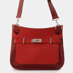 Hermes Bicolor Rouge Casaque/Rouge H Taurillon Clemence Jypsiere 31 Bag