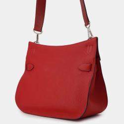 Hermes Bicolor Rouge Casaque/Rouge H Taurillon Clemence Jypsiere 31 Bag