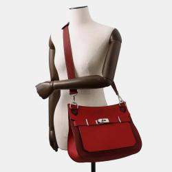Hermes Bicolor Rouge Casaque/Rouge H Taurillon Clemence Jypsiere 31 Bag