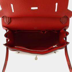 Hermes Bicolor Rouge Casaque/Rouge H Taurillon Clemence Jypsiere 31 Bag