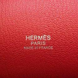Hermes Bicolor Rouge Casaque/Rouge H Taurillon Clemence Jypsiere 31 Bag