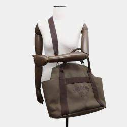 Pre Owned Hermes Groom Khaki/Fu Canvas Leather  Sac De Pansage Bag