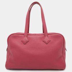 Hermes Ruby Taurillon Clemence Victoria 35 Bag