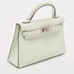 Hermès Vert Fizz Epsom Leather Palladium Finish Mini Kelly II Sellier 20 Bag