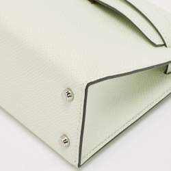 Hermès Vert Fizz Epsom Leather Palladium Finish Mini Kelly II Sellier 20 Bag