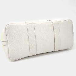 Hermes White Yellow Canvas And Leather Garden Party 30 Bag
