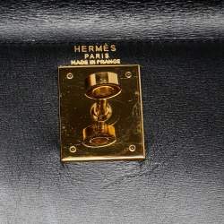 Hermes Noir Box Leather Gold Finish Kelly Sellier 28 Bag