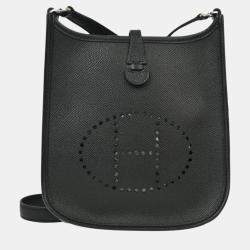 Pre Owned Hermes Black Epsom Evelyne TPM Shoulder Bag