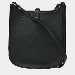 Pre Owned Hermes Black Epsom Evelyne TPM Shoulder Bag