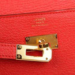 Hermes Rouge Casaque Leather Kelly Long Wallet